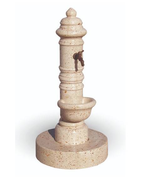 FONTANA IN GRANIGLIA DI MARMO SABBIATO - COLORI A SCELTA - PER ESTERNO - cm Ø59x121h - Conforme ai CAM