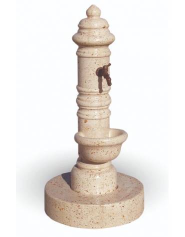 FONTANA IN GRANIGLIA DI MARMO LEVIGATO E TRATTAMENTO ANTIDEGRADO - COLORI A SCELTA - PER ESTERNO - cm Ø59x121h - Conforme CAM