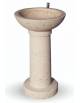 FONTANA IN CALCESTRUZZO CEMENTO COLORE BIANCO TRAVERTINO - CON RUBINETTO TEMPORIZZATO - cm Ø 52x92h - Conforme ai CAM