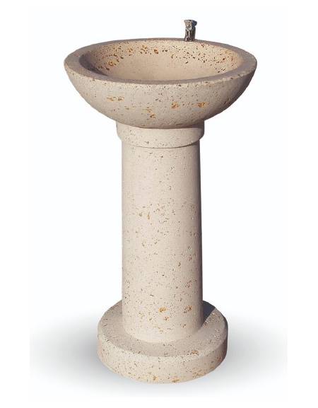 FONTANA IN GRANIGLIA DI MARMO LEVIGATO E TRATTAMENTO ANTIDEGRADO - COLORI A SCELTA - RUBINETTO - cm Ø52x92h - Conforme ai CAM