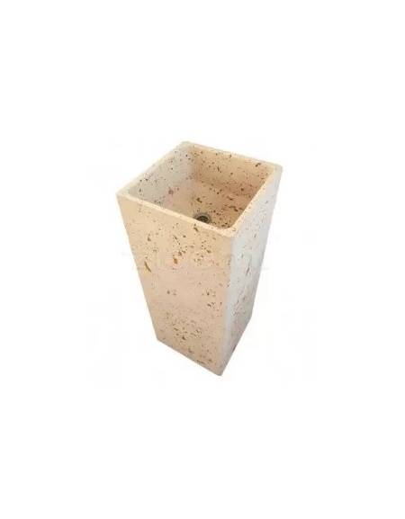 LAVANDINO A MURO PER ESTERNO IN CEMENTO COLORE BIANCO PIETRA  - cm 41x41x90h
