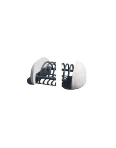 Portabici 10 posti con fianchi laterali in cemento - Colore bianco sabbiato - cm 235x56x36h