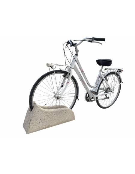 Portabici 1 posto in cemento calcestruzzo - colore Grigio travertino - cm 60x20x30h - Conforme ai CAM