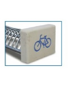 Portabici 10 posti fianchi in cemento con incisione bici - colore Grigio pietra - cm 235x66x47h - Conforme ai CAM