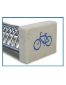 Portabici 10 posti fianchi in graniglia di marmo levigato e trattamento antidegrado - colore a scelta - cm 235x66x47h - CAM