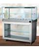 Vetrina calda con umidificatore e vetri dritti su mobile vetrina NEUTRA - Capacità N° 3 Vassoi cm 60x40 - cm 130x70x135h