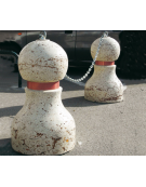 Dissuasore traffico stradale in graniglia di marmo sabbiato - colore a scelta - fascia in alluminio - cm Ø50x75h - Conforme Cam