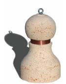 Dissuasore traffico stradale in graniglia di marmo sabbiato - colore a scelta - fascia in alluminio - cm Ø50x75h - Conforme Cam