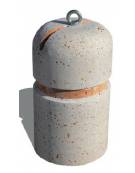 Dissuasore verticale alto in graniglia di marmo sabbiato - colore a scelta - con fascia in alluminio - cm Ø35x60h - Cam