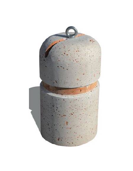 Dissuasore verticale alto in graniglia di marmo sabbiato - colore a scelta - con fascia in alluminio - cm Ø35x60h - Cam