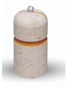 Dissuasore verticale alto in graniglia di marmo sabbiato - colore a scelta - con fascia in alluminio - cm Ø35x60h - Cam