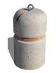 Dissuasore verticale alto in cemento - colore Bianco sabbiato - con fascia CATARIFRANGENTE - cm Ø35x60h - Conforme ai CAM