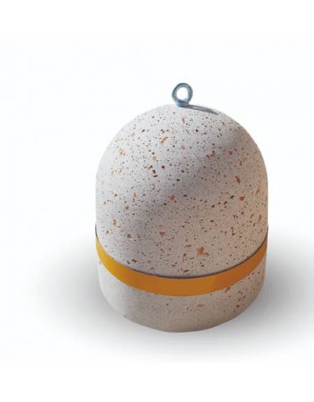 DISSUASORE VERTICALE BASSO IN CEMENTO DA KG 200 - COLORE BIANCO PIETRA - CON FASCIA CATARIFRANGENTE - CM 52X52X52H
