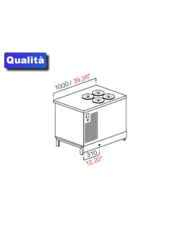 Banco N° 4+4 Pozzetti gelati - VENTILATO ( Carapine escluse)