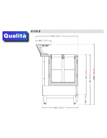 Banco N° 4+4 Pozzetti gelati - VENTILATO ( Carapine escluse)