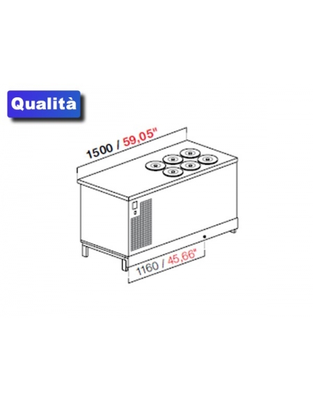 Banco N° 6+6 Pozzetti gelati - VENTILATO ( Carapine escluse)