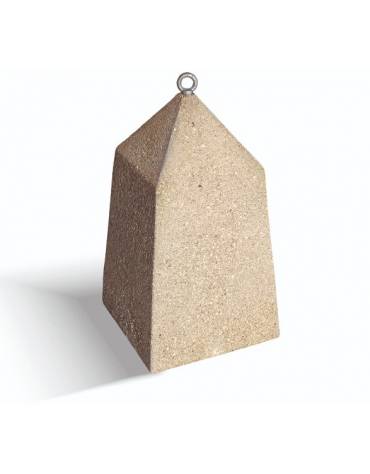 Dissuasore traffico Piramide in cemento - colore Grigio pietra - Con dispositivo per l'ancoraggio al suolo -  cm 45x45X80h