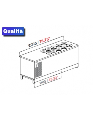 Banco N° 12+12 Pozzetti gelati - VENTILATO ( Carapine escluse)