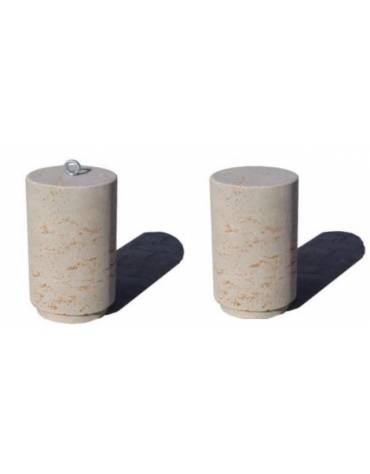 Dissuasore stradale in cemento cilindrico colore Grigio travertino - Diametro cm 35 ed altezza cm 60