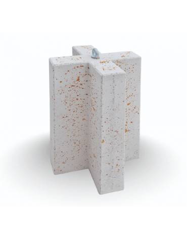 Dissuasore traffico stradale incrociato in cemento calcestruzzo - colore Grigio pietra - cm 41x41x70h