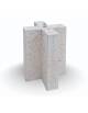 Dissuasore traffico stradale incrociato in cemento calcestruzzo - colore Bianco travertino - cm 41x41x70h