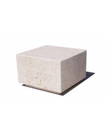 Dissuasore traffico stradale quadrato in cemento calcestruzzo - colore Bianco pietra - cm 50x50x50h - Conforme ai CAM