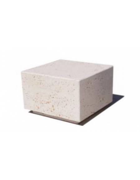 Dissuasore traffico stradale quadrato in cemento calcestruzzo - colore Bianco pietra - cm 50x50x50h - Conforme ai CAM