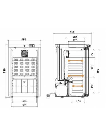 Frigorifero medicinali per farmacia Lt 640 cm 77,5x76,5x186,5h