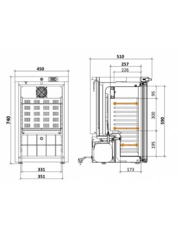 Frigorifero medicinali per farmacia Lt 640 cm 77,5x76,5x186,5h