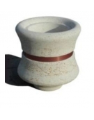 FIORIERA  CIRCOLARE IN GRANIGLIA DI MARMO SABBIATO - COLORE A SCELTA - CON FASCIA COLOR RAME - CM Ø 60x65h - CONFORME AI CAM