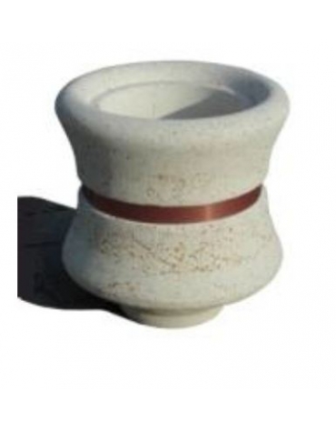 FIORIERA  CIRCOLARE IN GRANIGLIA DI MARMO SABBIATO - COLORE A SCELTA - CON FASCIA COLOR RAME - CM Ø 60x65h - CONFORME AI CAM