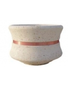 FIORIERA CIRCOLARE TONDA IN GRANIGLIA DI MARMO SABBIATO  - COLORE A SCELTA - CON FASCIA COLOR RAME - CM Ø 90x65h - CAM