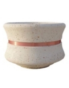 FIORIERA CIRCOLARE TONDA GRANIGLIA DI MARMO SABBIATO - COLORE A SCELTA - CON FASCIA COLOR RAME - CM Ø 120x65h - CAM