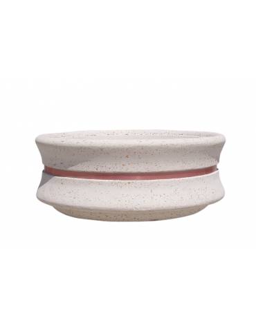 FIORIERA CIRCOLARE TONDA IN GRANIGLIA DI MARMO SABBIATO - COLORE A SCELTA - CON FASCIA COLOR RAME - CM Ø 160x60h - CAM