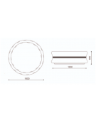 FIORIERA CIRCOLARE TONDA IN GRANIGLIA DI MARMO LEVIGATO E ANTIDEGRADO- COLORE A SCELTA - CON FASCIA COLOR RAME - CM Ø 160x60h