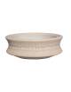 FIORIERA CIRCOLARE TONDA IN CEMENTO CALCESTRUZZO - COLORE BIANCO TRAVERTINO - CON GRECA DECORATIVA - CM Ø 160x60h