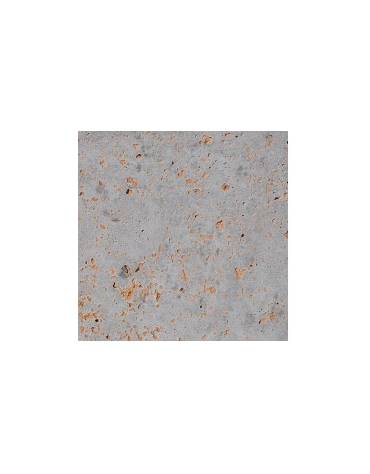 Fioriera quadrata in cemento calcestruzzo per esterno con fascia color rame - Colore grigio travertino - cm 60x60x65h
