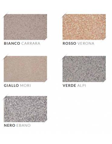 Fioriera quadrata per esterno in graniglia di marmo sabbiato - Colore a scelta - con fascia color rame - cm 60x60x65h