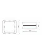 Fioriera quadrata in cemento calcestruzzo colore Bianco sabbiato per esterno - con fascia color rame - cm 90x90x65h - CAM