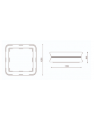 Fioriera quadrata in cemento calcestruzzo per esterno colore Grigio travertino - con fascia color rame - cm 125x125x65h - CAM