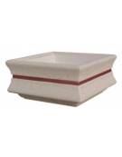 Fioriera quadrata in graniglia di marmo levigato e antidegrado - Colore a scelta - con fascia color rame - cm 125x125x65h - CAM