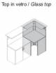 Angolo interno da bancone reception con top in vetro - cm 76x76x120h - Colori :Noce-Grigio-Rovere-Wenghè–Ciliegio–Bianco-Olmo