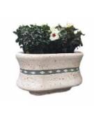 Fioriera ovale in graniglia di marmo sabbiato - Colore a scelta - con greca decorativa - cm 100x60x65h - Conforme ai CAM