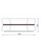 Fioriera esagonale  per esterno in cemento calcestruzzo - colore Bianco travertino - cm 155x120x65h -Conforme ai CAM