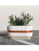 Fioriera ovale in cemento calcestruzzo per esterno - colore Grigio sabbiato - cm 90x45x45h