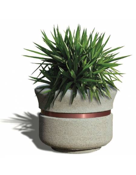 FIORIERA CIRCOLARE TONDA IN CEMENTO CALCESTRUZZO  Ø CM 90 - COLORE GRIGIO PIETRA - CONFORME AI CAM