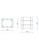 Fioriera Rettangolare con scannellature in cemento calcestruzzo colore bianco travertino - cm 85x65x90h