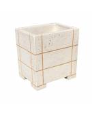 Fioriera Rettangolare con scannellature in graniglia di marmo sabbiato - colore a scelta - cm 85x65x90h - Conforme ai CAM