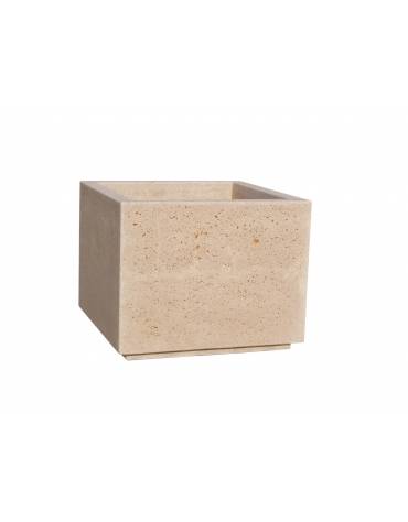 Fioriera quadrata per esterno in graniglia di marmo sabbiato - colore a scelta - cm 80x80x80h - Conforme ai CAM