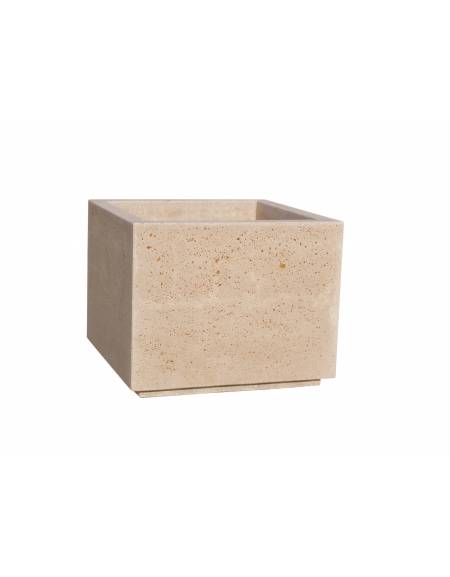 Fioriera quadrata per esterno in graniglia di marmo sabbiato - colore a scelta - cm 80x80x80h - Conforme ai CAM